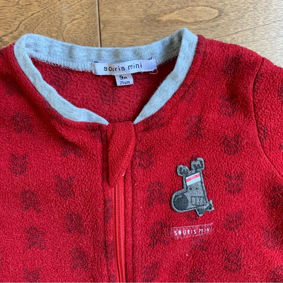 2/$10 SOURIS MINI Baby unisex Christmas jumpsuit 9m - Picture 2 of 3